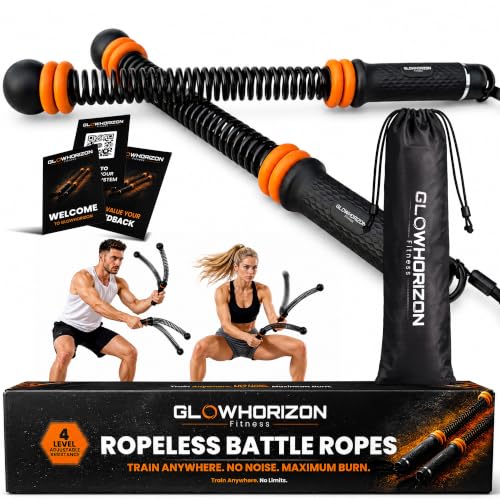 GlowHorizon Cordless Weighted Battle Ropes for Home Gym, Portable Resistance Workout Equipment