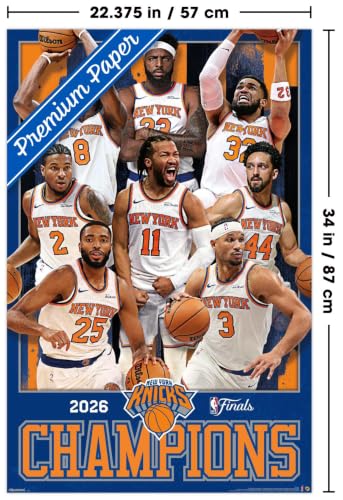 NBA New York Knicks 2026 Finals Champions Wall Poster - Premium Unframed Version 34" x 22.4"