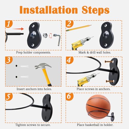 7-Inch Metal Basketball Holder Wall Mount - Cal Shape