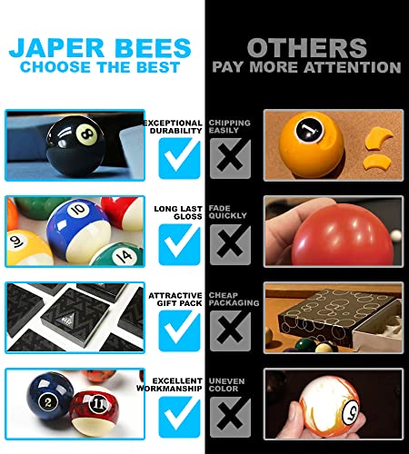 Deluxe Billiard Ball Set - Complete 16 Balls, 2-1/4" Regulation Size