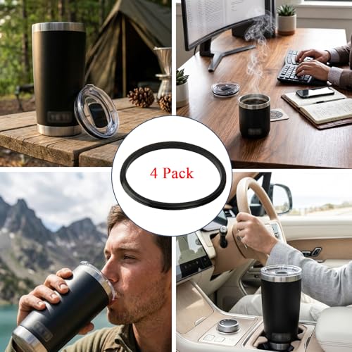 Leakproof Rubber Seal Replacement for Yeti 20 oz Tumbler Lid - 4 Pack