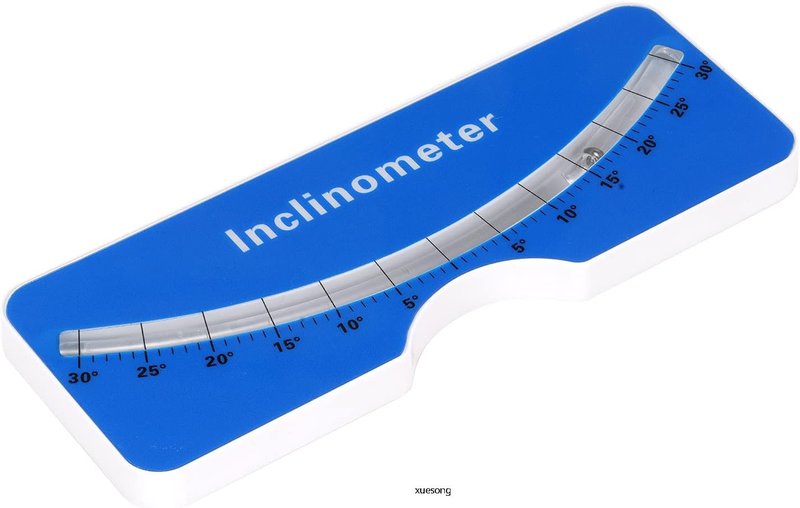 xuesong Scoliometer, Portable Device with Spine Contour and Metal Ball Insert for Measuring Spinal Alignment，Measure Spine Slope