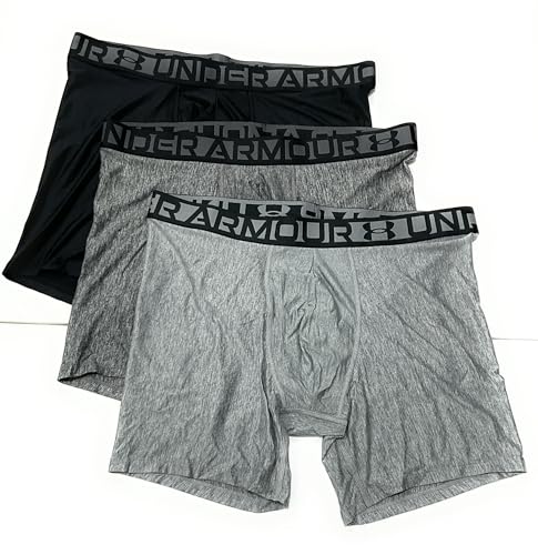 Under Armour Men's Essential Tech Boxerjock 6" Inseam 3-Pack XL Grey/Black