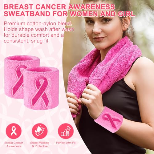 Breast Cancer Awareness Wristbands - 2 Pack Pink Ribbon