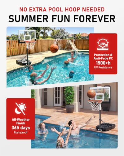 Kids Basketball Hoop - Adjustable 3.2-7.2FT with 29 Inch Backboard - White