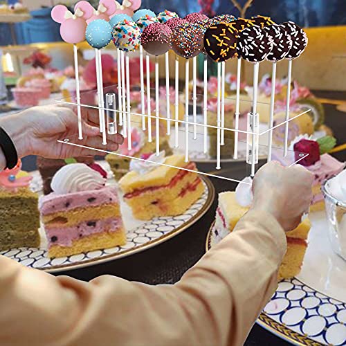 21-Hole Acrylic Cake Pop Stand - Multi-Purpose Dessert Display