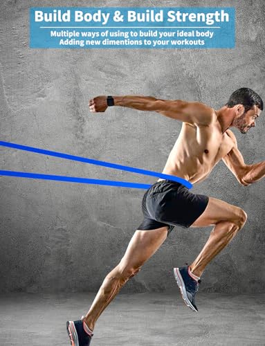 WSAKOUE Resistance Bands Set Blue & Green - Pull Up & Workout Exercise Bands for Men & Women