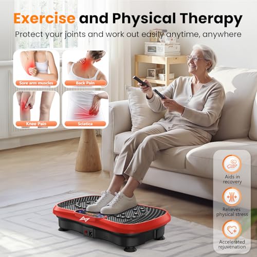 Vibration Plate Fitness Machine with Bluetooth - Red