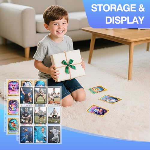 360-Pocket Trading Card Binder Pages - 9-Pocket Clear Sleeves, 20 Pack