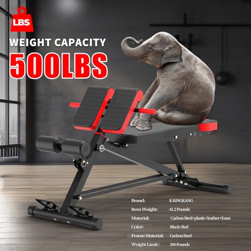 Weight Bench with Roman Chair - 1000LBS Capacity, Adjustable, Black