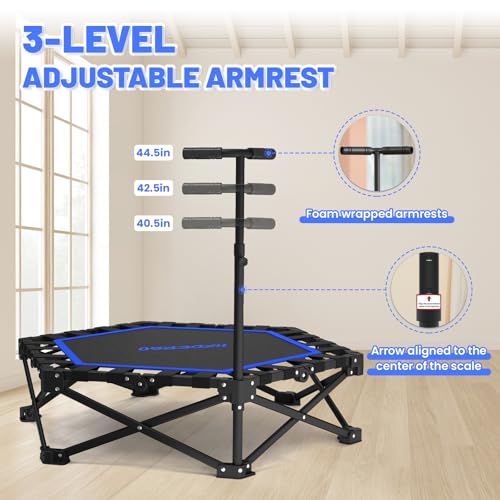 42'' Foldable Mini Trampoline for Adults with Handle - Blue