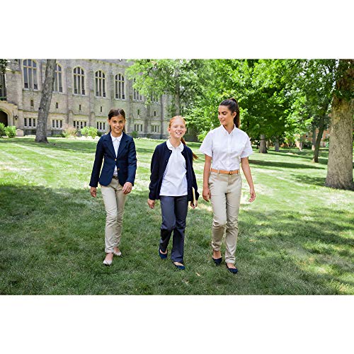 Girls' Short Sleeve Stretch Pique Polo Shirt - White 10-12