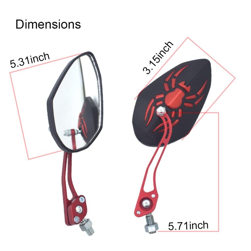 Bike Mirror, Rotatable and Adjustable, 2 Pieces Bike Mirror 360 Degree Adjustable Rotatable Handlebar Mirror, Universal for Bike Bicycle, Safe Rearview Mirror for Mountain Road Bike