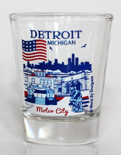 Detroit Michigan Great American Cities Shot Glass - 2.25" Collectible Souvenir