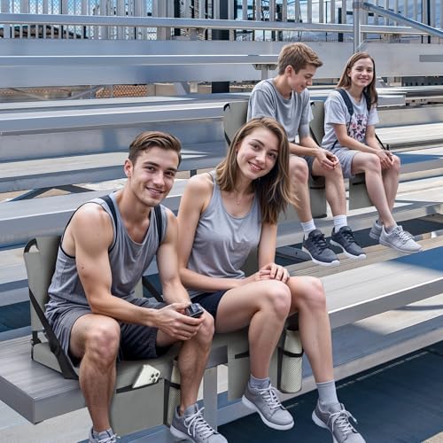 Stadium Seat with Back Support and Cushion - Grey