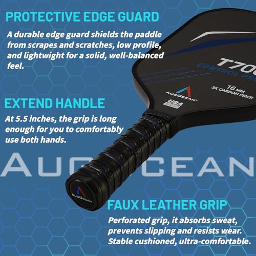 Black USAPA Approved Carbon Fiber Pickleball Paddle Set - Pro 16mm T700SC, High Spin & Control