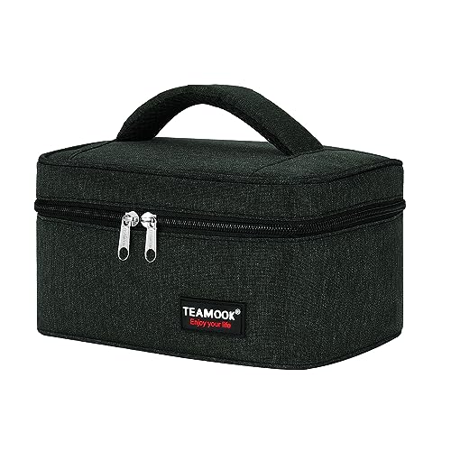 Insulated Mini Lunch Bag - Portable 4.2L Black for Work