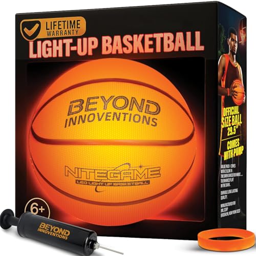 Glow-in-The-Dark Size 7 Basketball with LED Lights & Wristbands