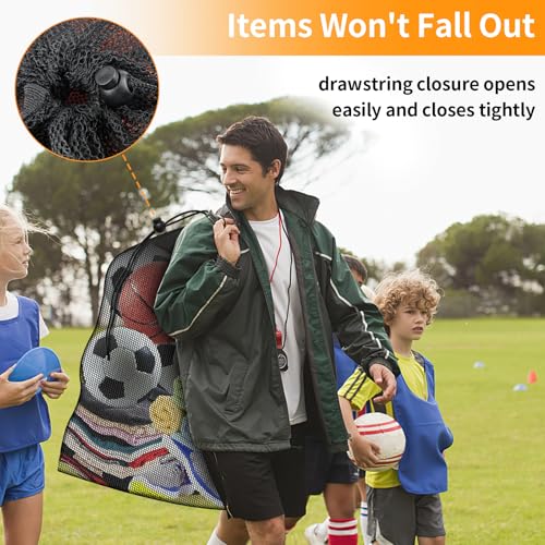 Extra Large Mesh Ball Bag - Heavy Duty 40" x 30" No Pocket