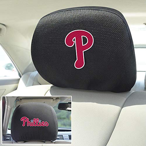 Philadelphia Phillies Headrest Covers - Black Pair