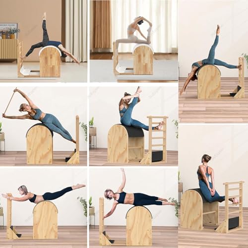 Wooden Pilates Ladder Barrel for Home Workout - Black