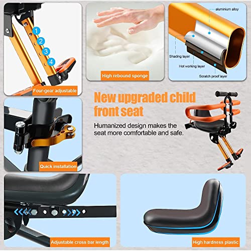 Front Mounted Child Bike Seat for Ages 2-6 - Gold for MTB