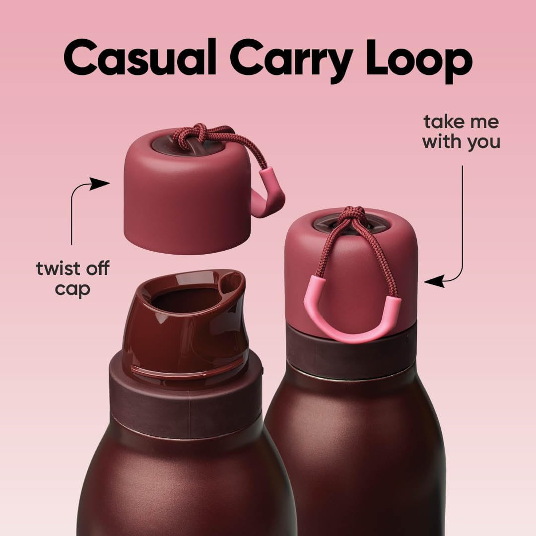Owala FreeSip Insulated Stainless Steel Water Bottle - 24 oz, BPA-Free, Black Cherry | Perfect for Sports & Travel