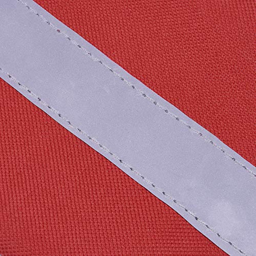 Durable Safety Tow Flag with Webbing for Kayak - Red with Reflective Band