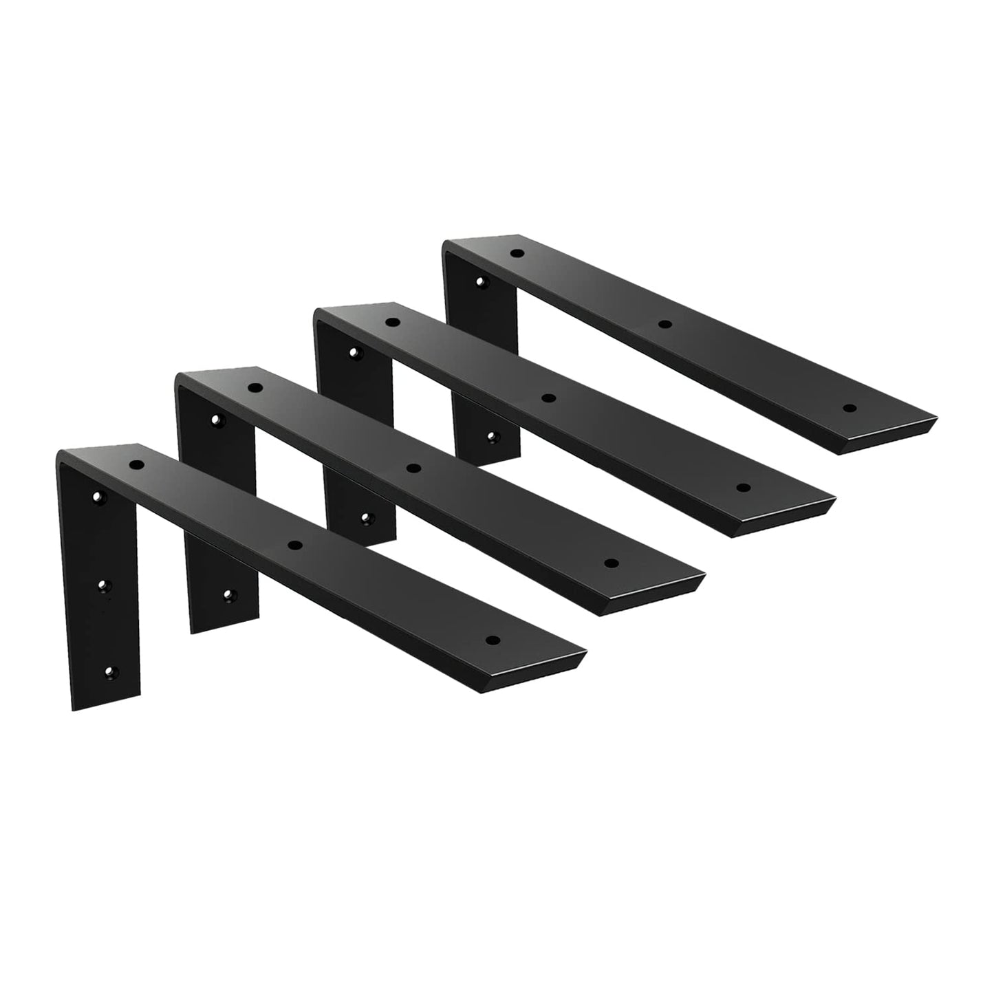 Countertop Support Bracket 4 Pack 14 inch Heavy Duty 3/8" Thick Black Granite Countertop Bracket 14"x6"x2.5" Shelf L Bracket Mantel Corbels for Quartz/Granite/Wood/Concret/Laminate Countertops