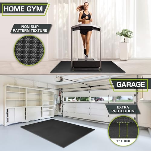 Extra Thick EVA Foam Exercise Puzzle Mat - Black, 6 Tiles (24 SQ FT)