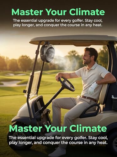 2-Pack Magnetic Golf Cart Misting Fan with 12000mAh Battery