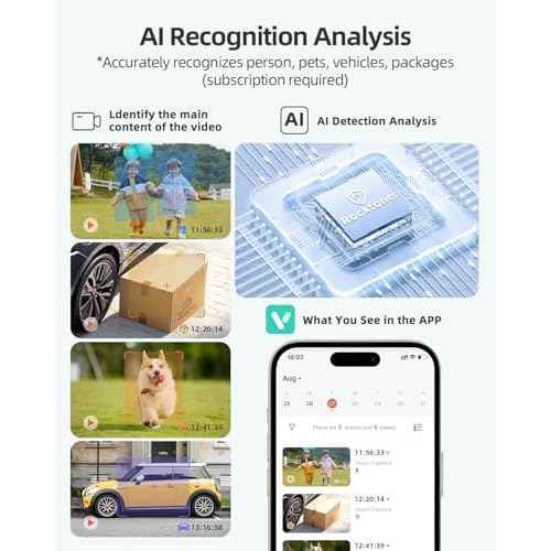 Rocktone Solar Security Cameras Wireless Outdoor, 2K Battery Powered WiFi Cameras for Home Security with AI Motion Detection, Color Night Vision, 2-Way Talk, Siren Alarm, IP66, Cloud/SD Storage
