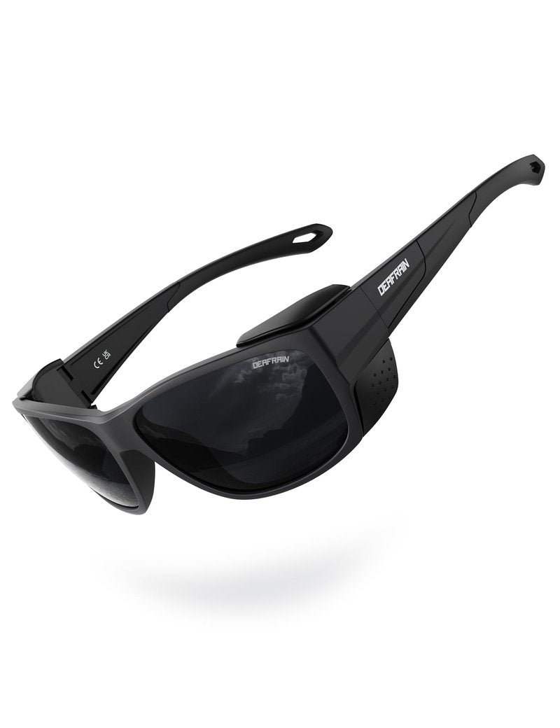 DEAFRAIN Sport Polarized Sunglasses for Men Women with Removable Side Shields for Hiking Skiing Climbing Running Traveling Classes UV400 Protection