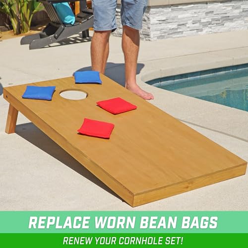 Premium All-Weather Cornhole Bean Bags Set of 8 - Red & Blue
