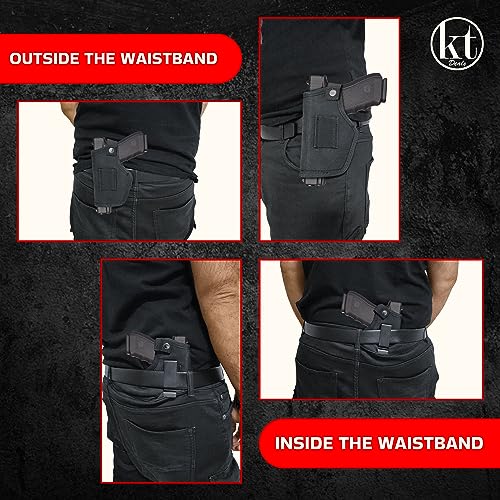 Universal IWB/OWB Concealed Carry Gun Holster - Ambidextrous - Black