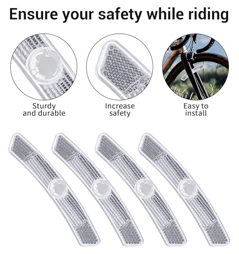 4PCS Bike Wheel Reflectors - Night Safety for Road & Mountain Bicycles