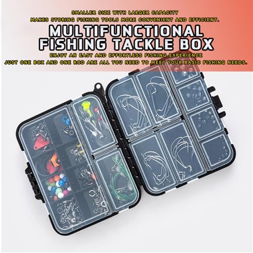 Tcakelox 5 Pack Large Mini Plastic Tackle Boxes — 12-Compartment Fishing Storage Organizer, Kayak Fly Boxes