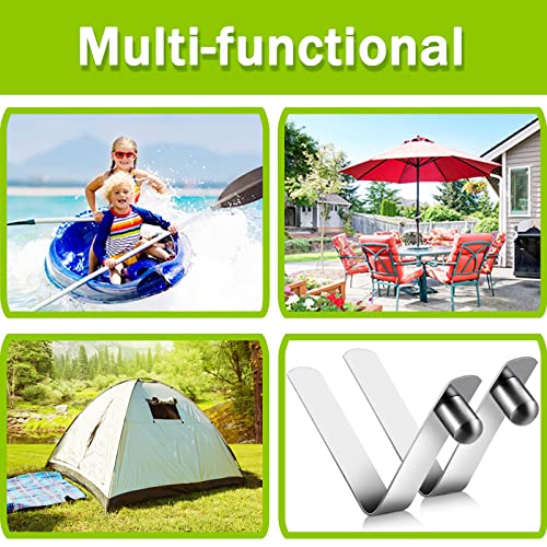 8 Pcs Stainless Steel Push Button Spring Clips - Silver / 6mm