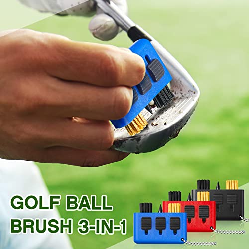 Nuanchu 10 Pcs Retractable Golf Club Brush 3-in-1 with Black, Red, Blue Variants