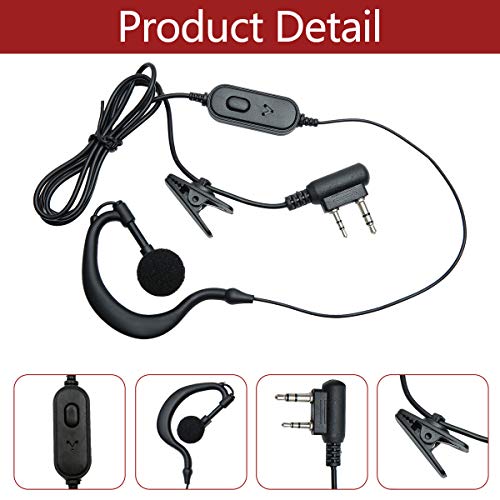 Two-Way Radio Earpiece Headset with K Connector - 2 Pack