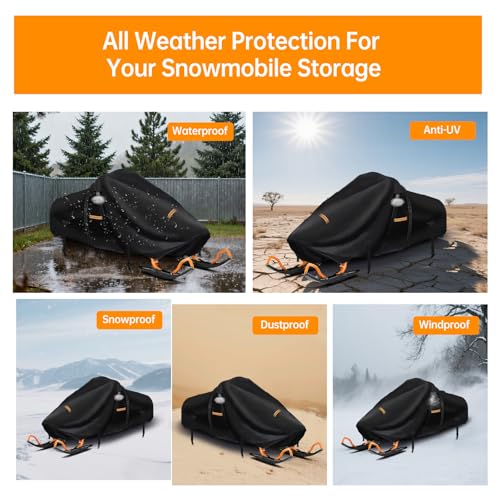 Heavy Duty Snowmobile Cover 900D - Waterproof & UV Protection