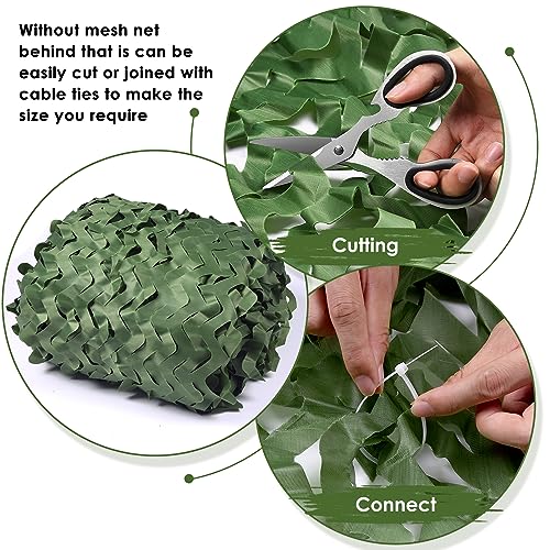 Camouflage Netting - Dark Green, 4.9ft x 6.5ft - Lightweight Tarp for Hunting & Camping
