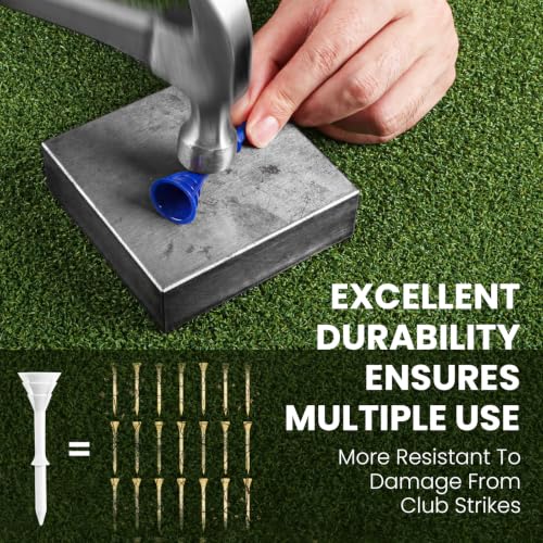 Multicolor Plastic Golf Tees 3 1/4 Inch Pack of 12, 24, or 60 - Unbreakable & Durable