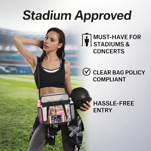 Clear Tote Bag - Stadium Approved 12x6x12 for Work & Sports
