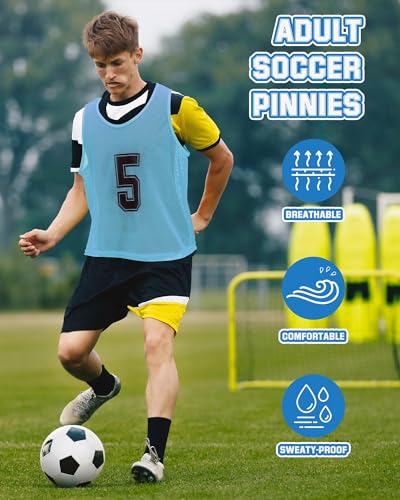 48 Pcs Adult Mesh Scrimmage Vests for Soccer & Basketball - XXL