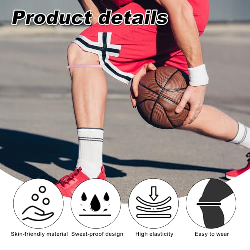 Patellar Tendon Knee Support Strap - Silicone Knee Brace for Sports - Pink