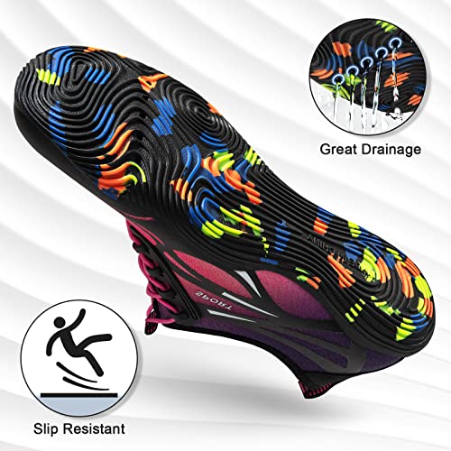 Quick Dry Water Shoes for Men Women - 8.5 Women/7 Men - Purple