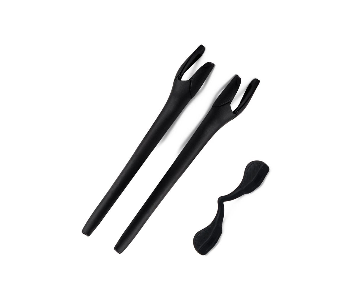 SAUCER Replacement Nose Pieces Pads & Earsocks Temple Sleeve Rubber Kit for Oakley Radar EV Path OO9208 | Radar EV Pitch OO9211 | Radar EV Advancer OO9442 Sunglass - Black + Black