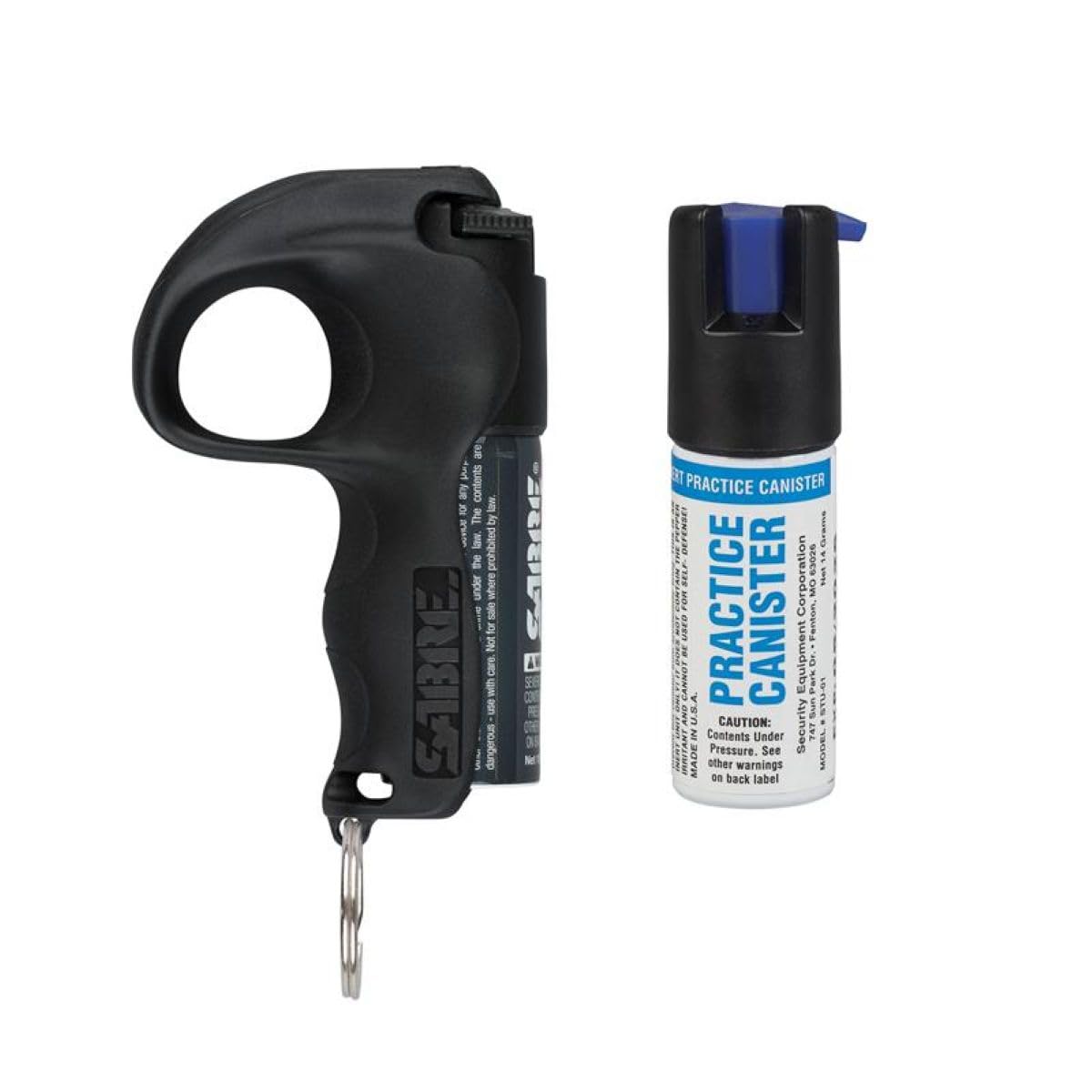 Sabre Pepper Spray with Quick Grip Finger Loop & Practice Spray, Faster Aim & Enhanced Grip, Keychain Attachment, for Beginners, Students, Commuters, Elderly – Protection On-The-Go, Made in USA