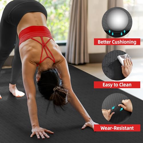 Extra Large Yoga Mat 72"x48" - TPE Non-Slip Pilates Mat
